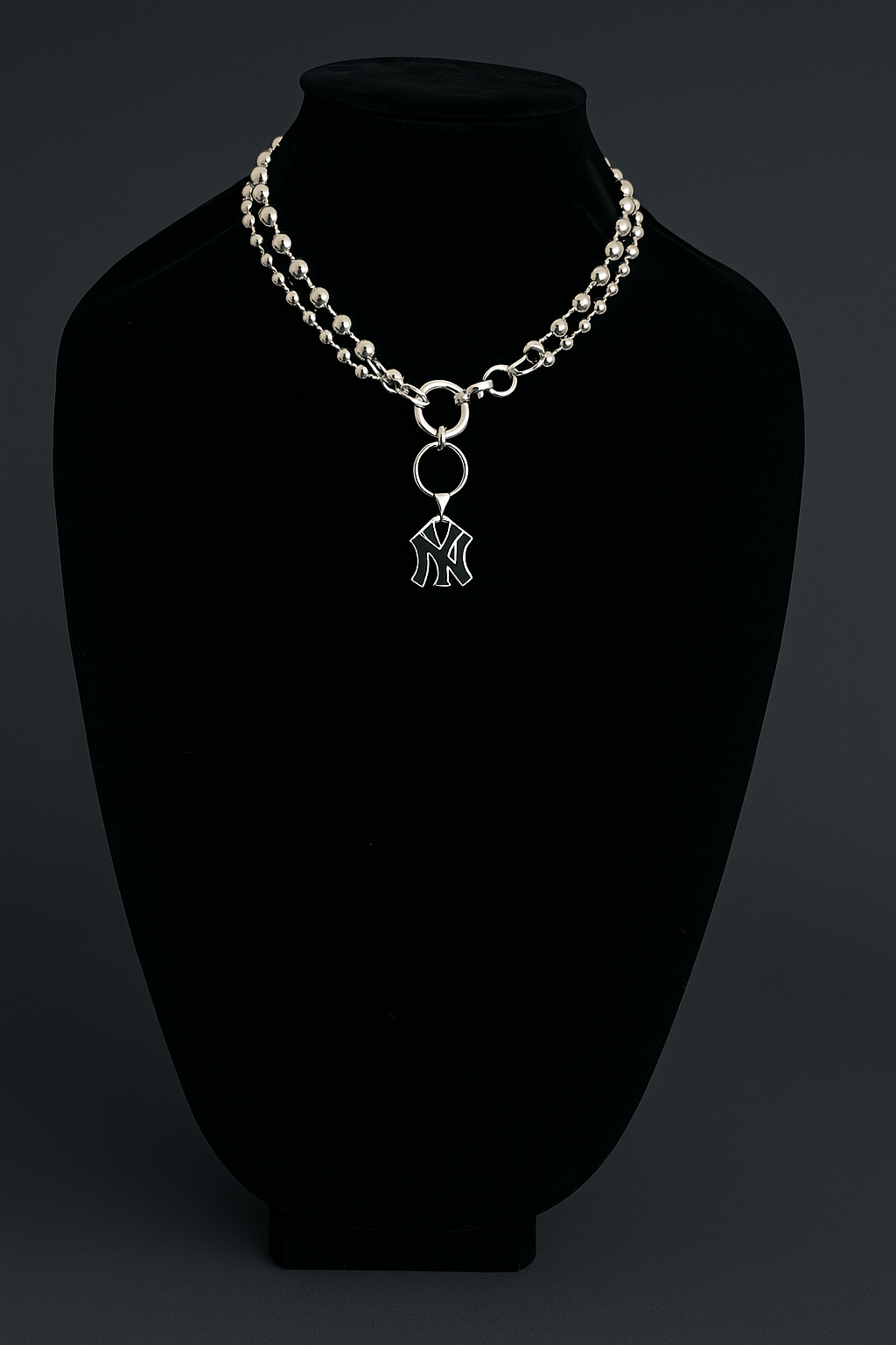 Minimal Beaded Double NY Pendant